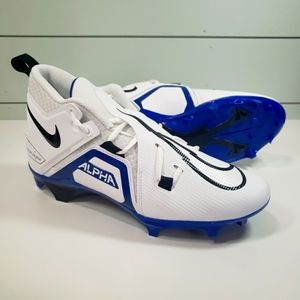 Nike Alpha Menace Pro 3 White Game Royal Blue Football Cleats size Men's 10